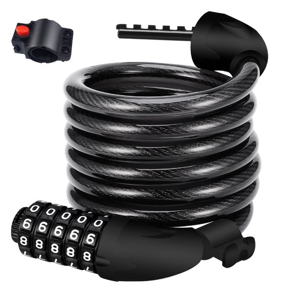 Bike Lock Bicycle Locker Combination 5 Digit 150cm/12mm