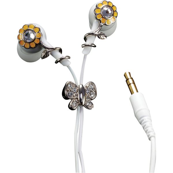 View Quest Intelligent Jewellery Earphones Head Phones - Yellow Flowers