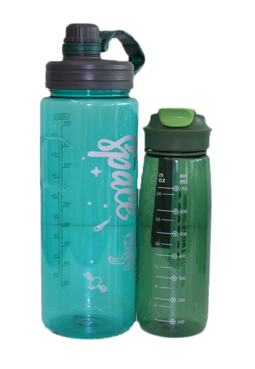 Plastic Water Bottle Set 2 Pcs With Wide Mouth And Flip Top Lid Shop Today Get It Tomorrow 9289