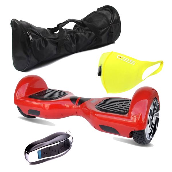 Smart Self Balance 6.5" Hoverboard with Bluetooth-Remote-Bag &amp; Mask - Black