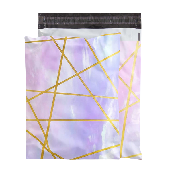 100 Polymailers Packaging 25x33cm Self-Adhesive Gift Bag Black &amp; Bold Print