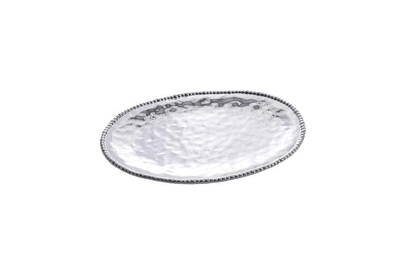 Pampa Bay Verona Large Oval Serving Tray Silver Titanium 45cm
