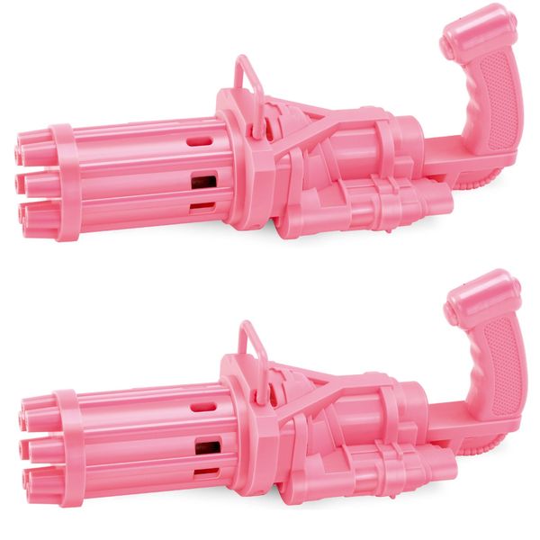 JB LUXX 20cm 8 HOLE Gatling Electric Bubble Gun Machine - Set of 2