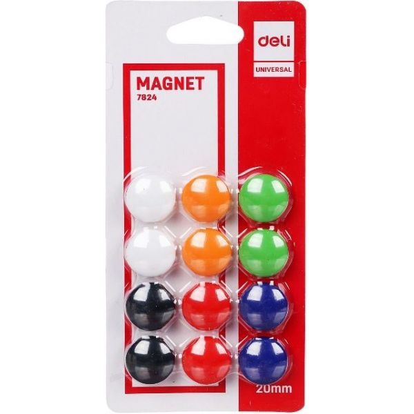 DELI Whiteboard Magnets 20mm (12pcs)