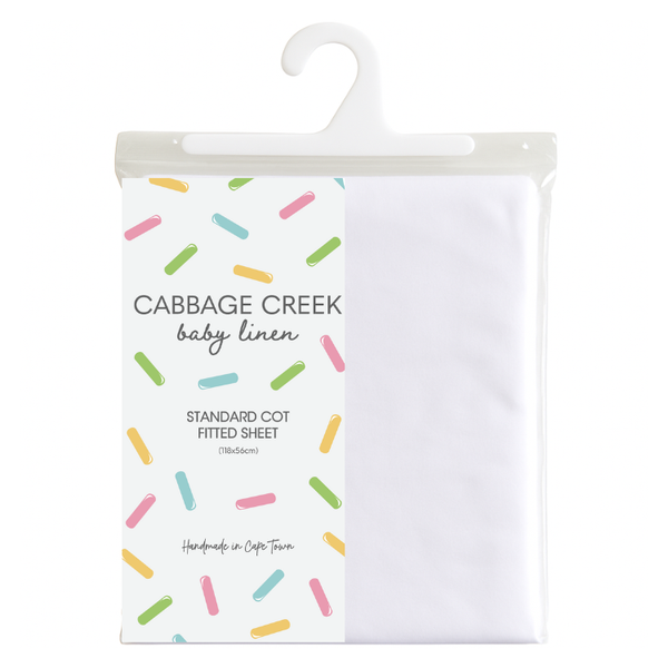 Cabbage Creek - Standard Cot Fitted Sheet - White