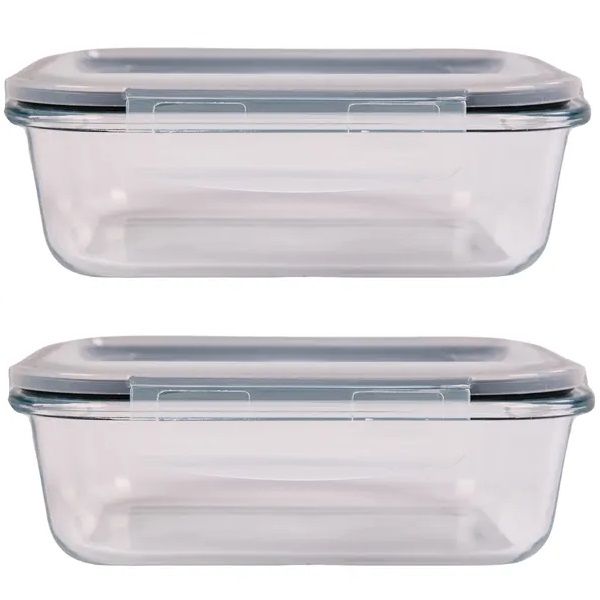 Glass Container With Lid - Set of 2