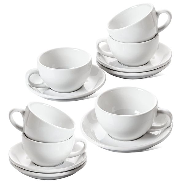 Porcelain Coffee - Cappuccino - Latte - Cafe Mocha - Cup and Saucer - Set of 12