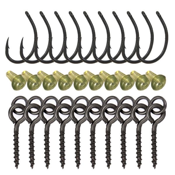 Camping Fishing Specimen Carp Boilie Hook Rig Kit Set of 30