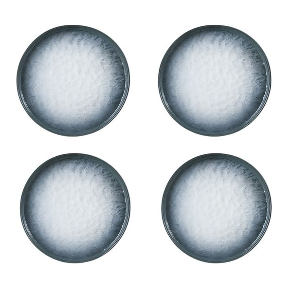 Elegant Gradient Textured Ceramic Dinner Plates 8 inch - 4 Piece