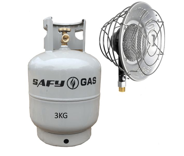 Portable Infrared Gas Heater Top &amp; 3kg Cylinder Set