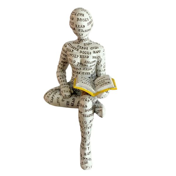 Alphabet Reading Sitting Statue Home Decor Ornament