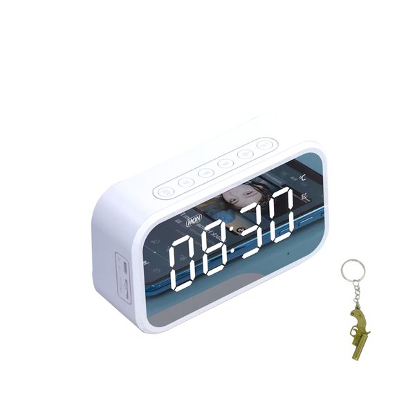 Desktop Wireless Speaker HD LED Display Mirror Clock
