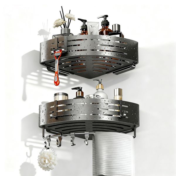 Corner Shower Shelves,No Drilling Removable,Aluminum Rustproof