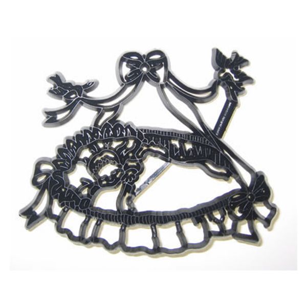 Patchwork Cutters BABY IN BASKET Shower - Sugarcraft Cake Icing Decorating