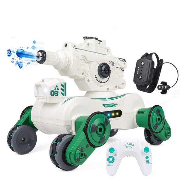 Remote Control Gesture Sensing 2.4G 360 Rotating Shooting Toys White