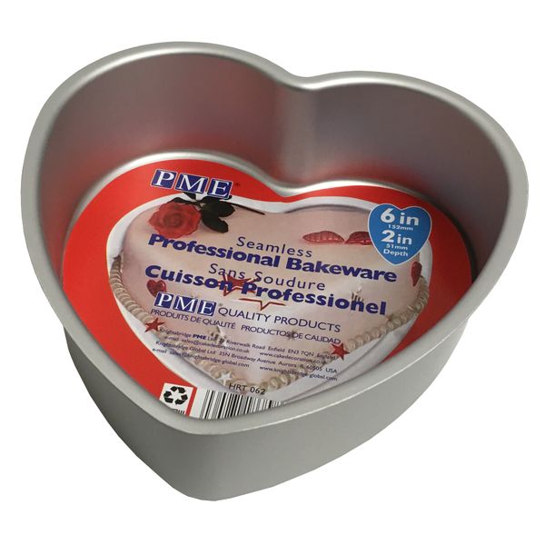 PME - Heart Love Valentines Mould Cake Cooking Baking Tin Pan Tray - 6 x 2-Inches