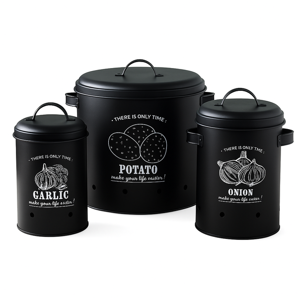 Veggie Storage Jar - For Onions, Garlic, Potatoes