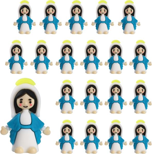 20pcs Mary Figurines - Small Religious Desktop Decor for Easter/Christmas