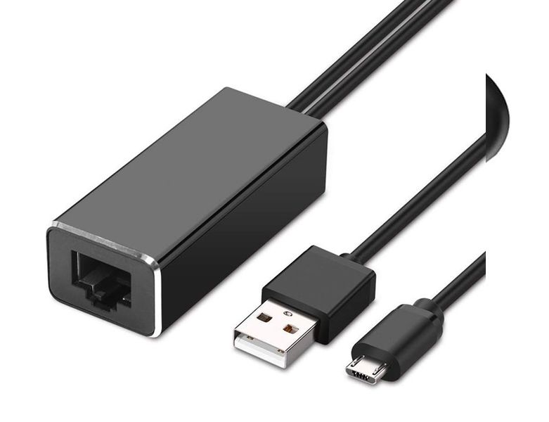 Ethernet Adapter for Fire TV Stick 10/100mbps Network Micro USB Cable