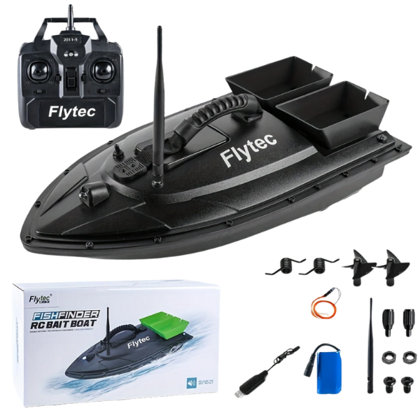 Flytec Fishing Bait Boat 500m Remote Control Black
