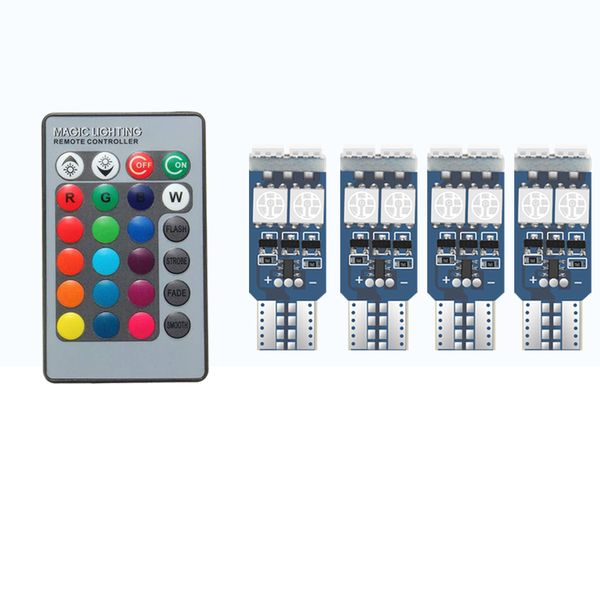 194 W5W 168 RGB T10 LED Light Bulb with Remote Control Atmosphere Lights
