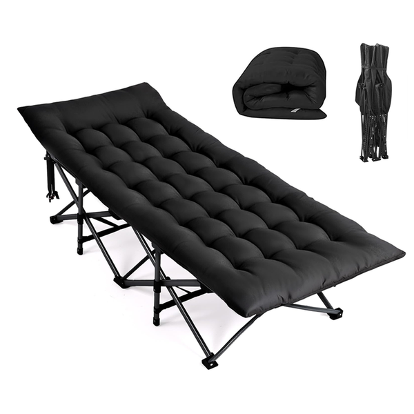 190x68cm Folding Bed With Pearl Cotton Mat Heavy Duty Bed With Mattress