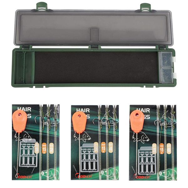 Carp Hair Rig Storage Box with 9 Carp Hair Rigs &amp; 20 Pins