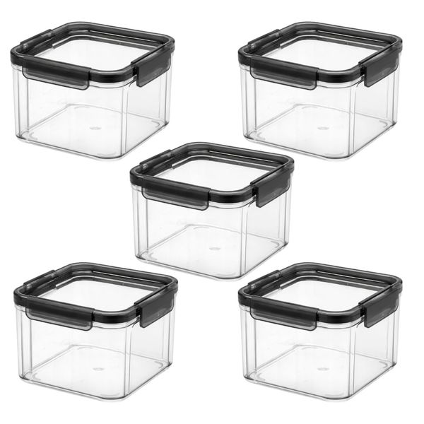 5 Pack - 460ml Food Storage Containers - Transparent