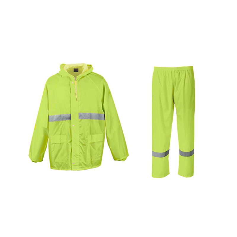 PIONEER SAFETY Rubberized High-Visual Reflective Tape Lime Rain Suit ...