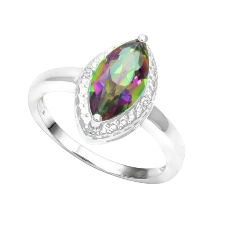 Genuine Marquise Cut Mystic Topaz in 925 Sterling Silver