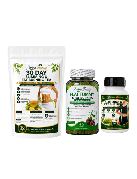 Slimming &amp; Fat Burning Tea and Capsules with Flat Tummy Gummies