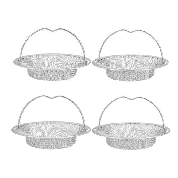 4-Piece Stainless Steel Kitchen Sink Filter Screen - 11cm