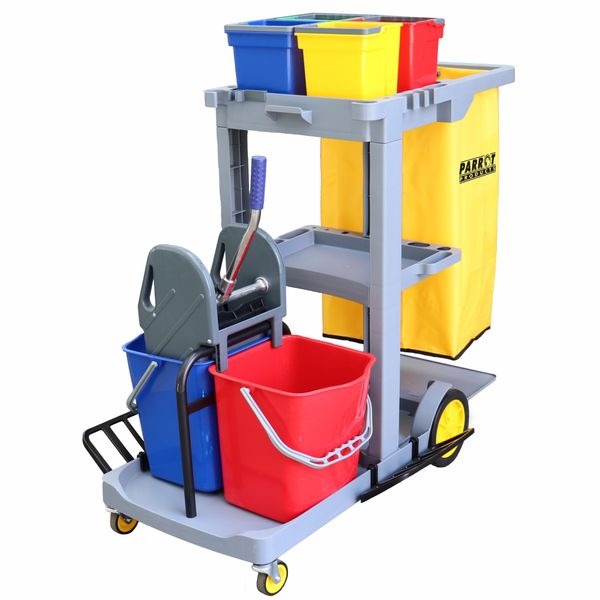 Parrot Products Multipurpose Service Trolley wih Buckets - Deluxe
