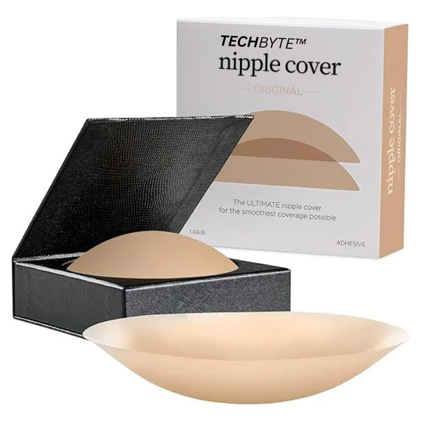 TechByte Nipple Covers for Women - Reusable Sticky Adhesive Silicone Covers