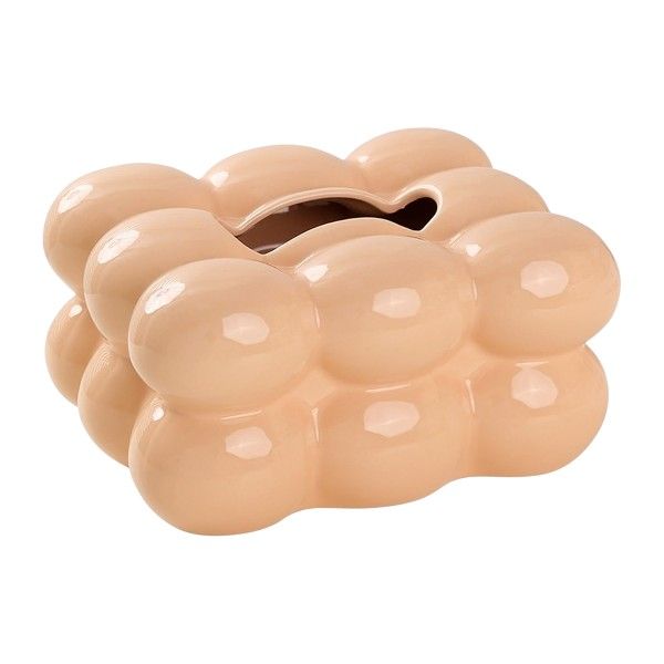 Cotton Candy Bubble Ceramic Tissue Box - Beige