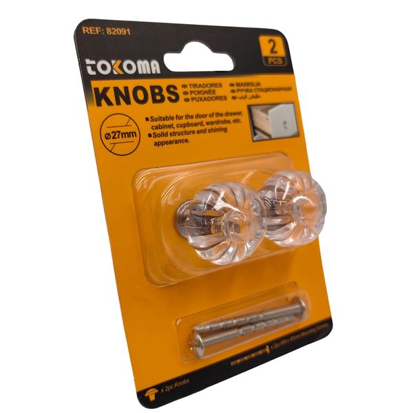 Tokoma 27mm Clear Knobs for Drawers &amp; Cabinets