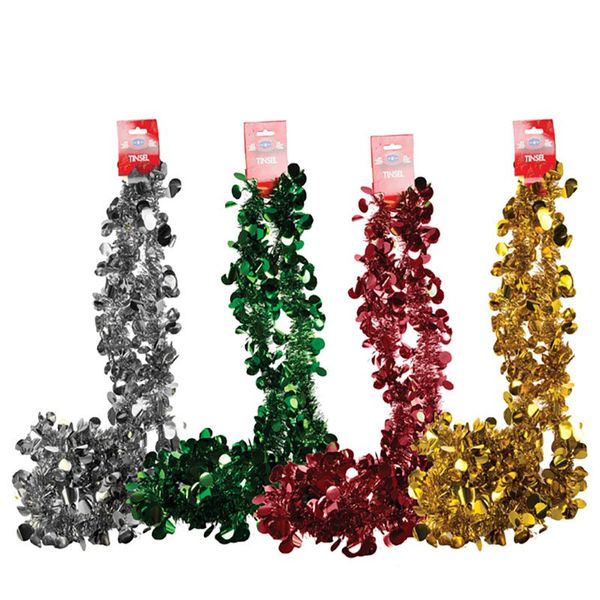 Bulk Pack x 12 Xmas Garland Tinsel 10cmx2m