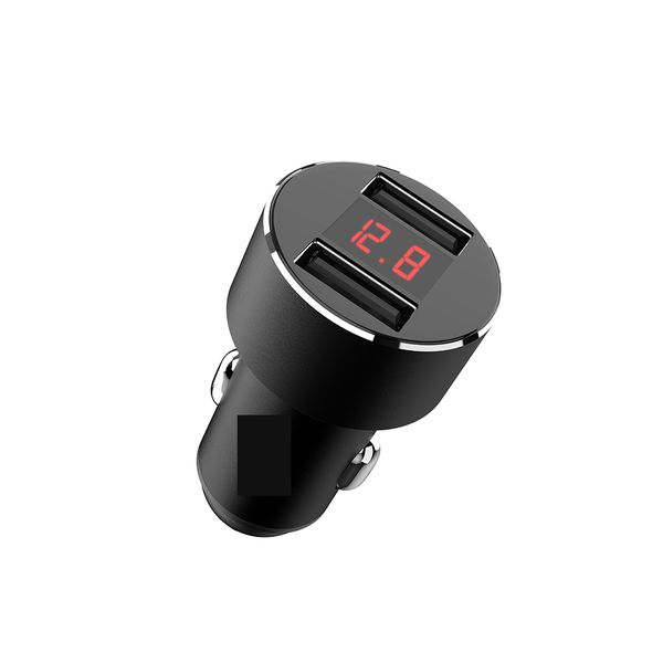PowerTech Dual Port Metal Car Charger with Led Display 5V3.1A- 18w