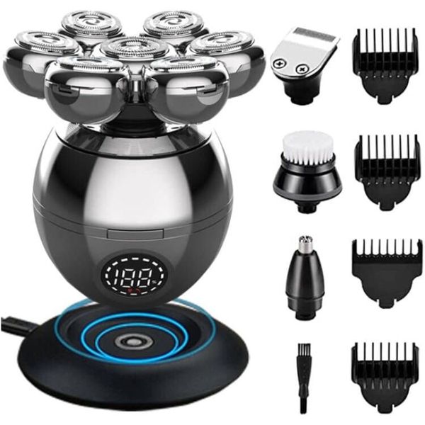 7 Heads Men's 5-in-1 Electric Head Shaver