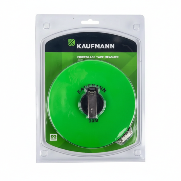 Kaufmann 30M Fibreglass Tape Measure - Durable, Flexible Measuring Tool