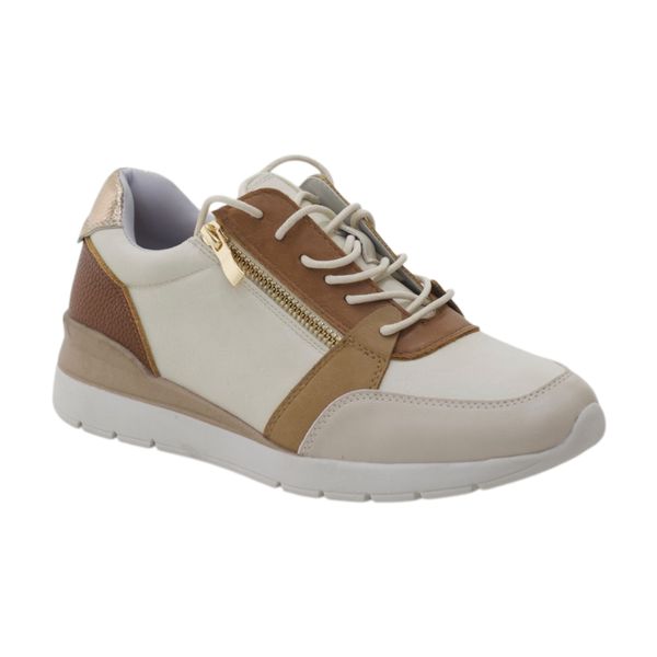 Up Sneaker With Side Zip Beige image