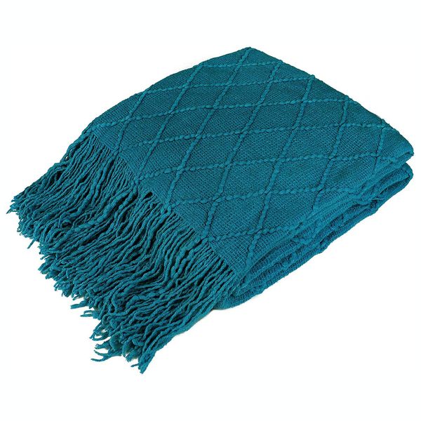 Throw Blanket Couch Throws Knitted Blanket with Tassel Bed Throws-182×127cm