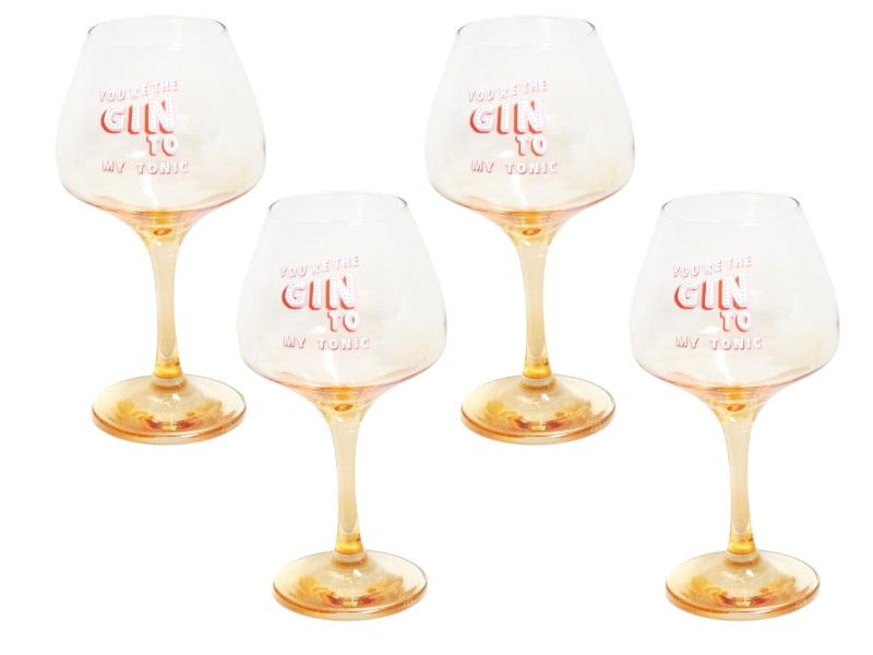 Gin &amp; Tonic Class with Stem - 560ml - You're the Gin to My Tonic - 4 Piece
