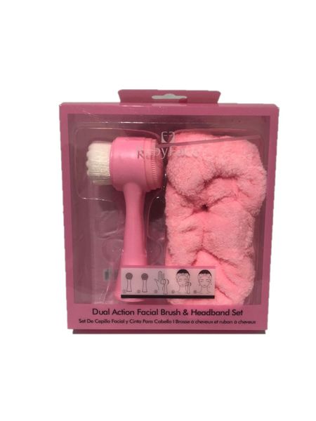 Makeup Headband &amp; Facial Cleanser Kit Pink