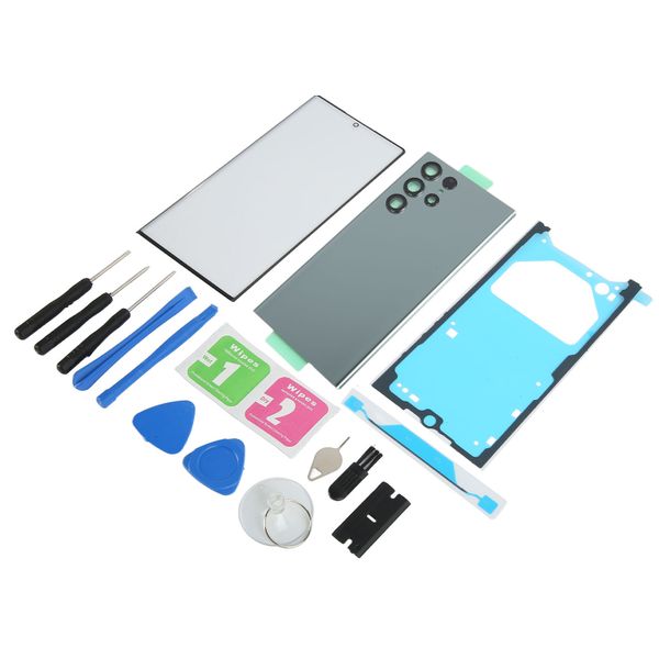Rear Glass Cover compatible with Galaxy S22 Ultra 5G Silver