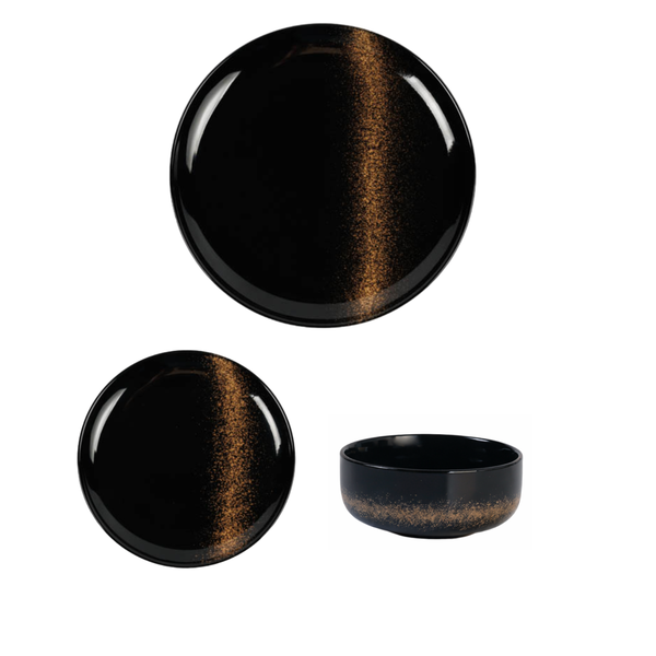 CHAKA CHAKA - Gold Splash 12 Piece Dinner Set