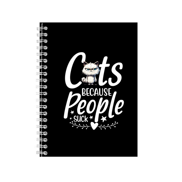Cats Over People A5 Notebook for Lovers Funny Graphic Birthday Present 002