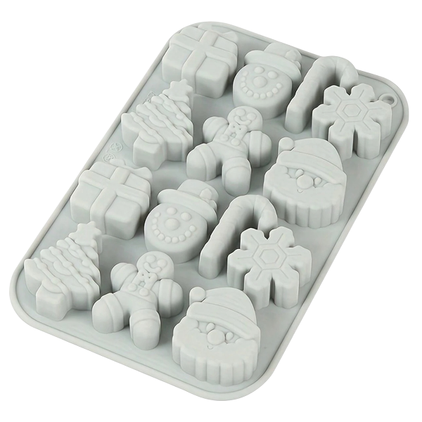 Christmas Silicone Non-Stick Mold Tray - Grey