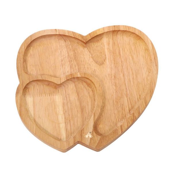 ALANES Heart Serving Tray Snack Serving Tray Multiuse Tealight Wood Tray