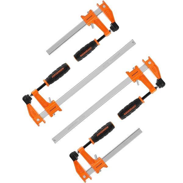 Jorgensen Medium Duty Steel Bar Clamp 4Pc Set 2 X 150Mm &amp; 2 X 305Mm